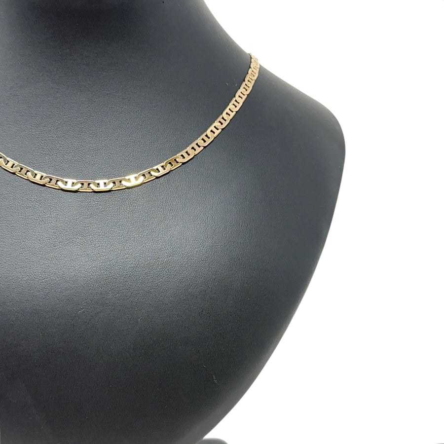 9ct Yellow Gold Flat Marine Link Chain (20”)