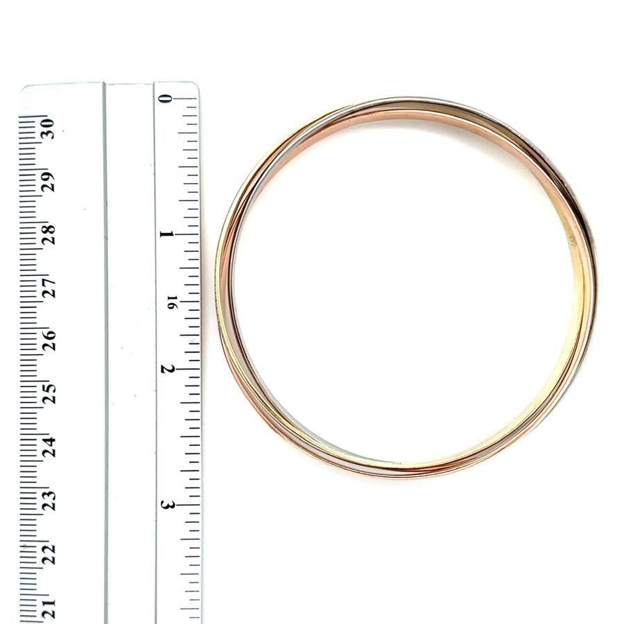 9ct Tri-Colour Triple Bangle