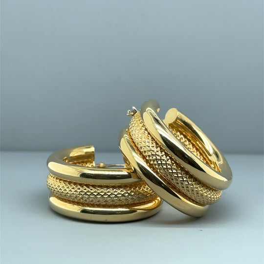 18ct Yellow Gold Chunky Hoop Earrings