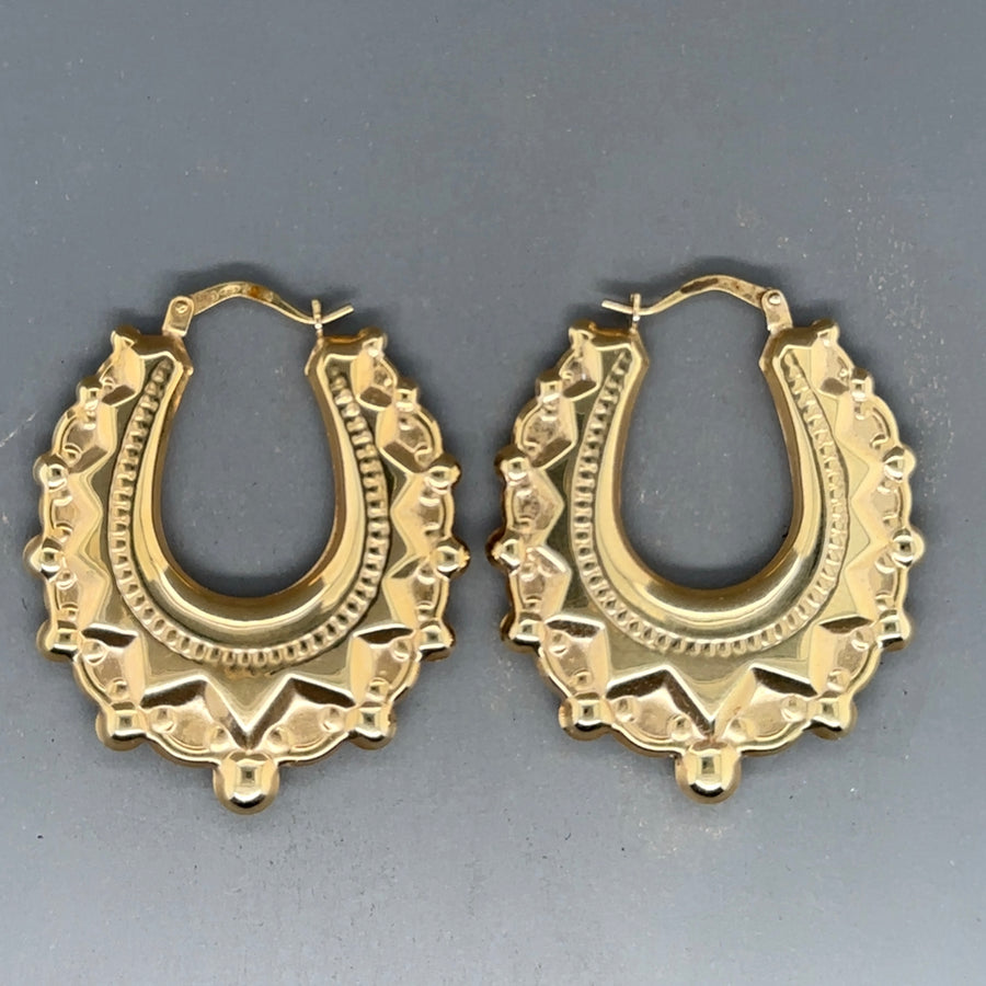 9ct Yellow Gold Creoles Hoop Earrings