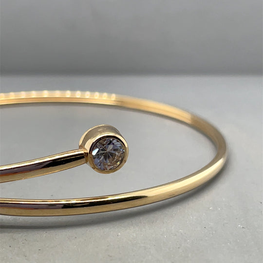9ct Yellow Gold Cubic Zirconia Torque Bangle
