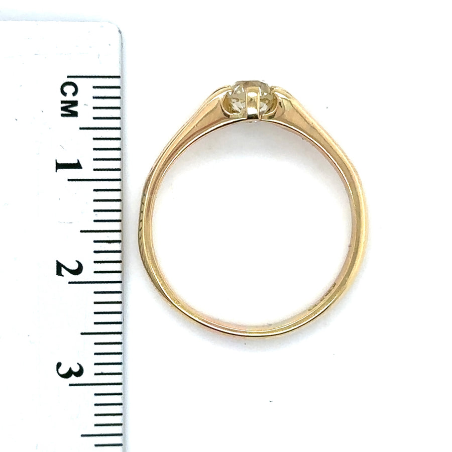 18ct Yellow Gold Single Stone Diamond Ring (c. 0.50ct) - Size T