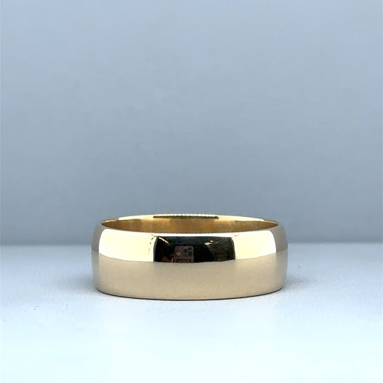 9ct Yellow Gold Band Ring - Size R