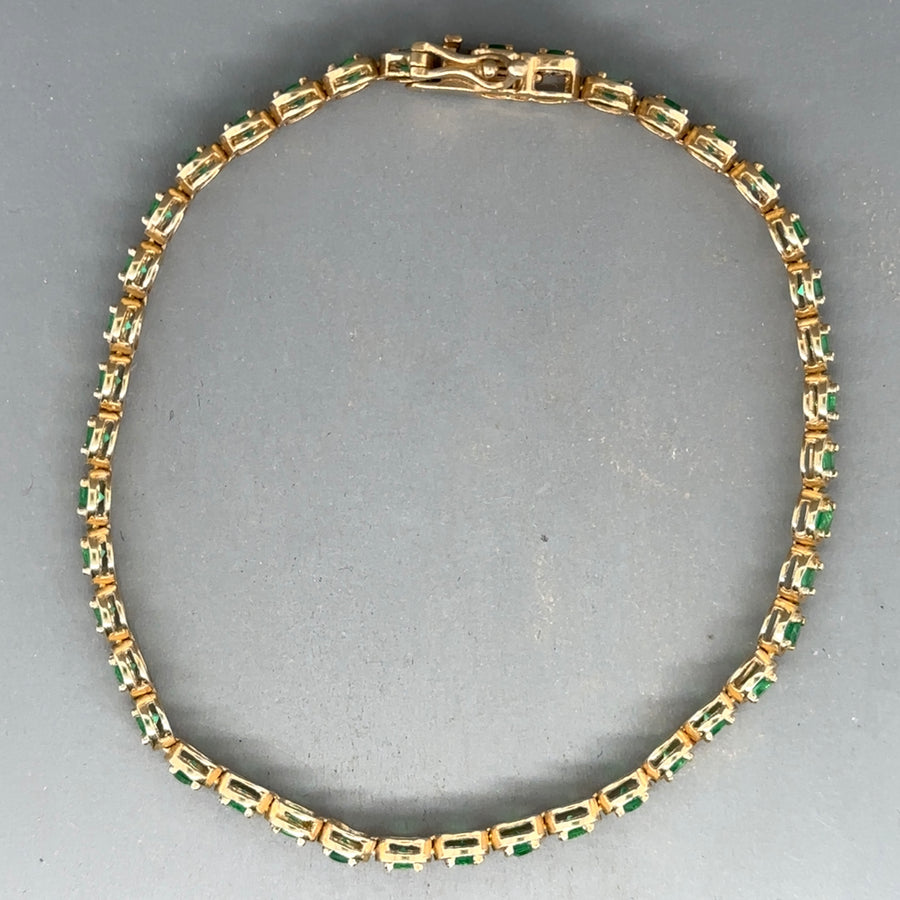 9ct Yellow Gold Chrysoprase Bracelet