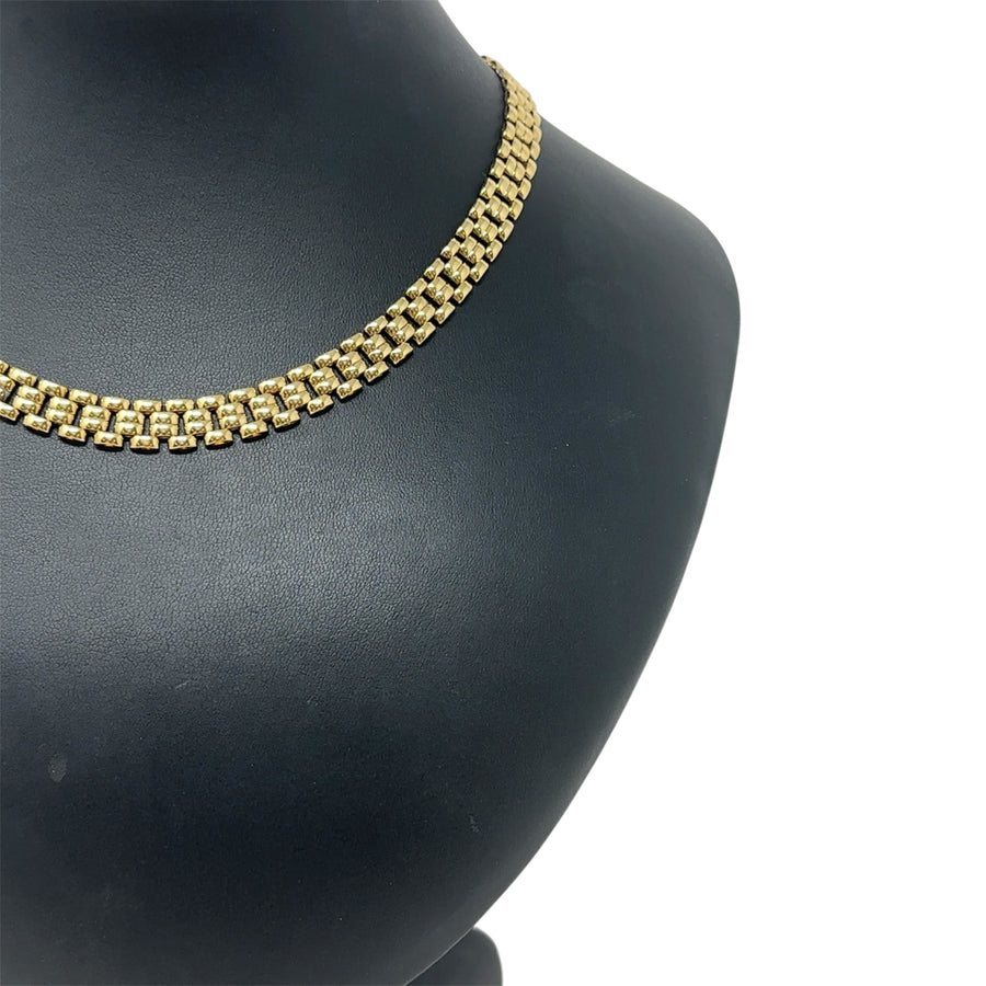 9ct Yellow Gold Fancy Link Necklace (15")