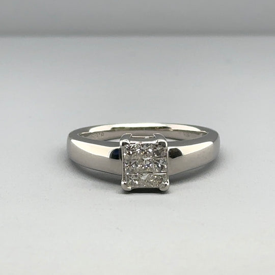 18ct White Gold Diamond Ring (c. 0.33ct) - Size K