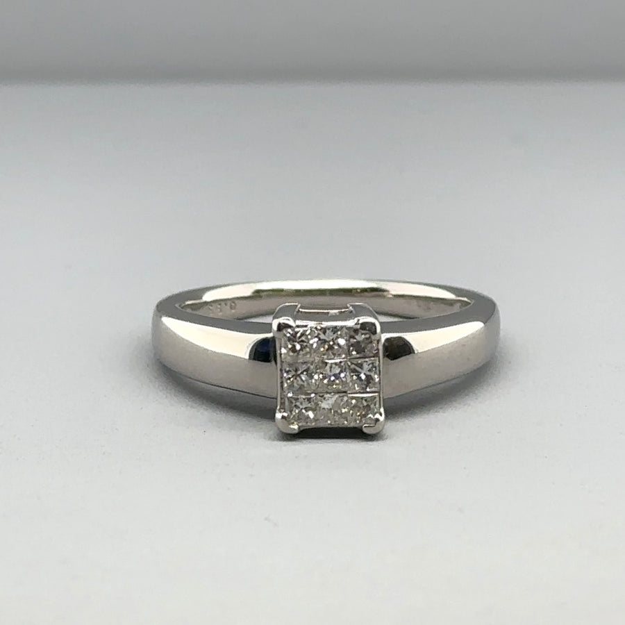 18ct White Gold Diamond Ring (c. 0.33ct) - Size K
