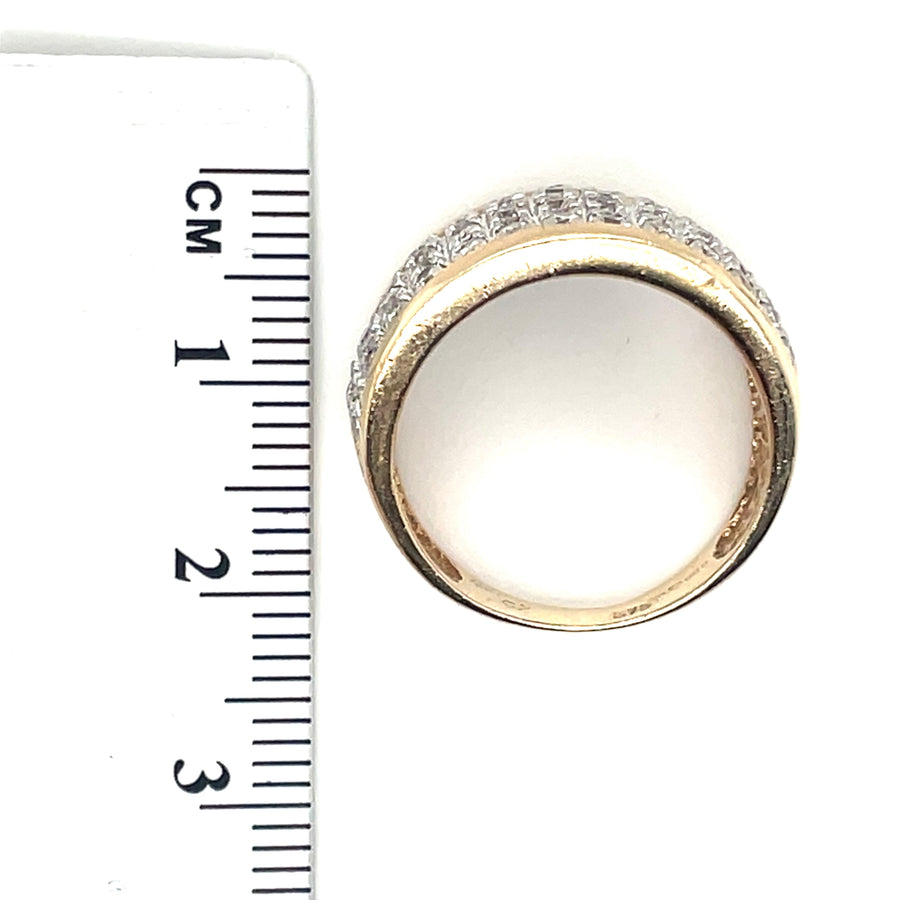 9ct Yellow Gold Cubic Zirconia Band Ring - Size M