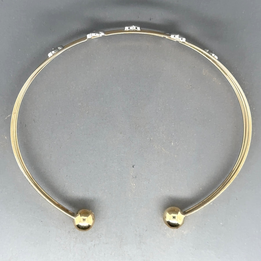 9ct Bi-Colour Torque Style Bangle