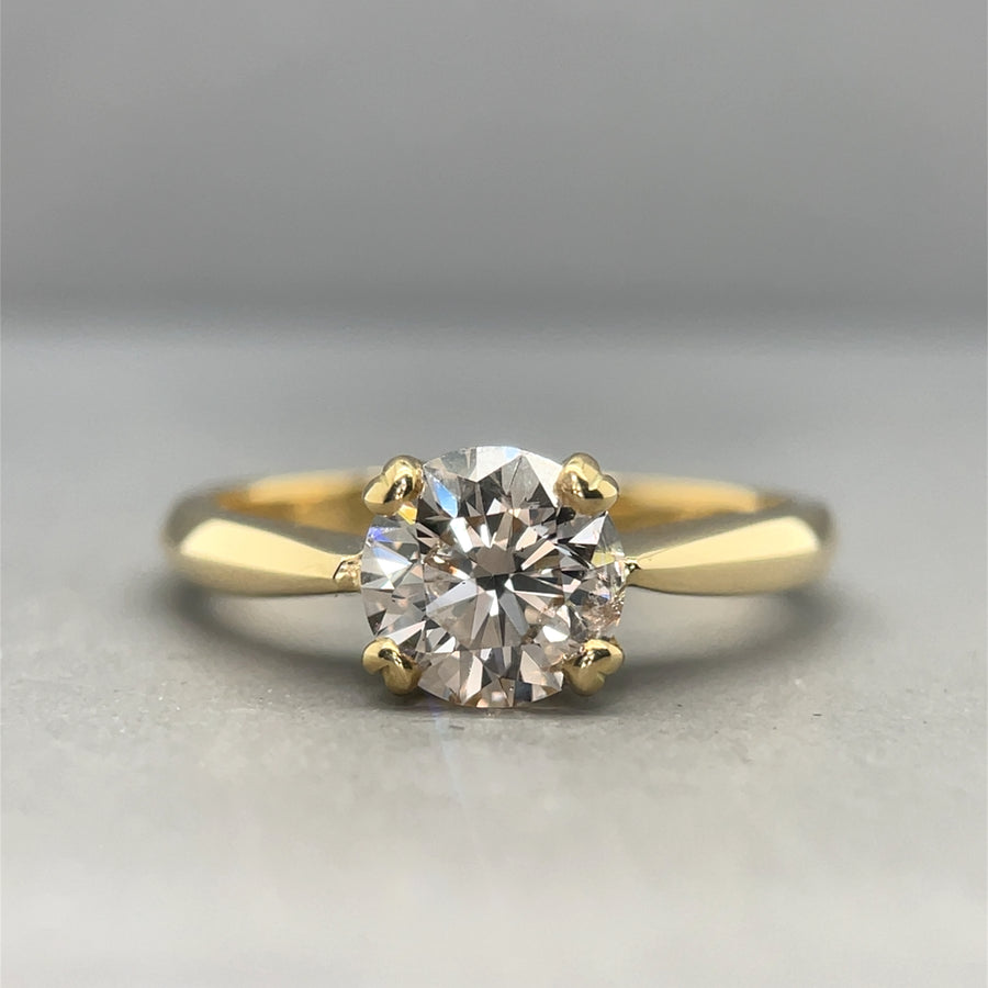 18ct Yellow Gold Single Stone Diamond Ring (c. 1.42ct) - Size O