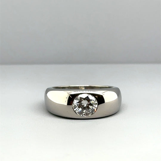 18ct White Gold Single Stone Diamond Ring (c. 1.00ct) - Size L 1/2