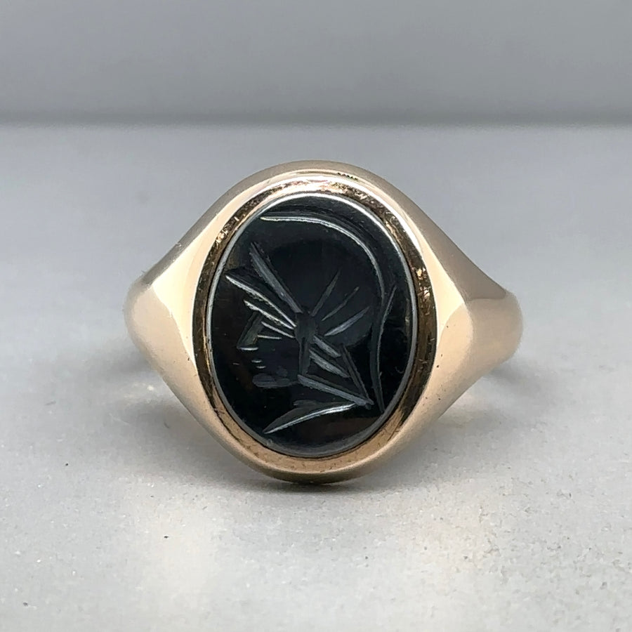 9ct Yellow Gold Intaglio Ring - Size V