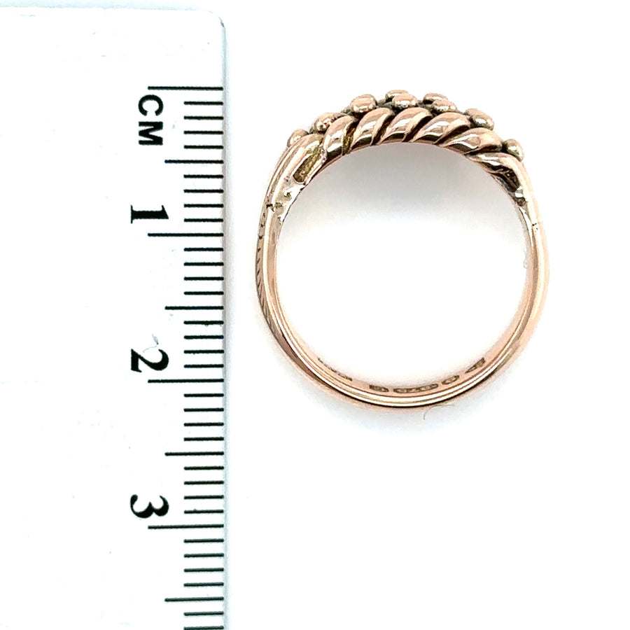 9ct Yellow Gold Keeper Ring - Size M 1/2
