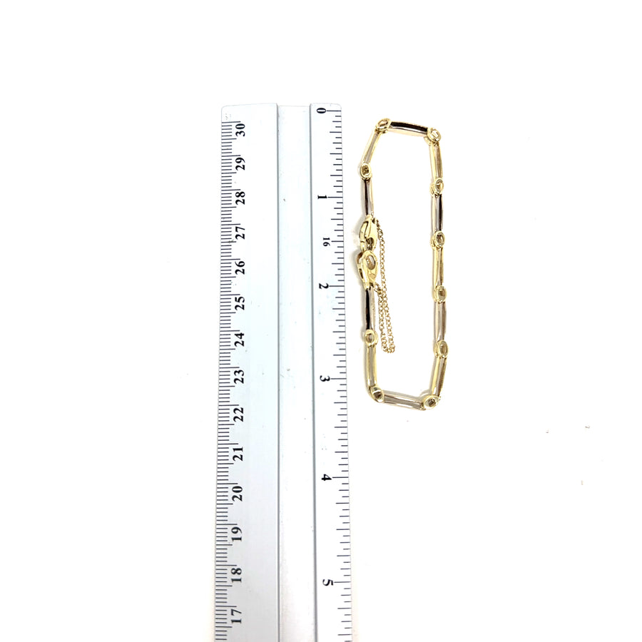 9ct Bi-Colour Bracelet with Safety Chain