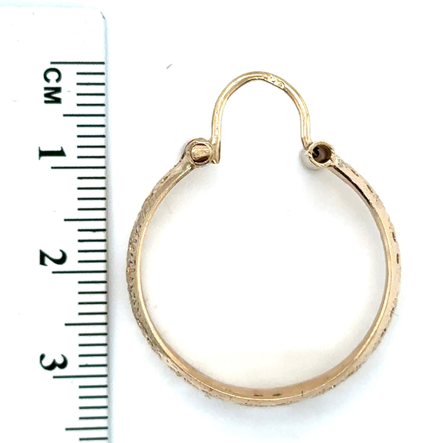 9ct Yellow Gold Cut Out Patterned Hoop Earrings