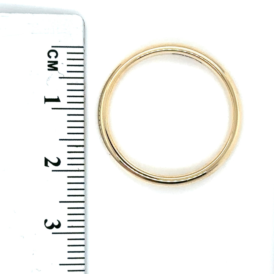 9ct Yellow Gold Band Ring - Size T