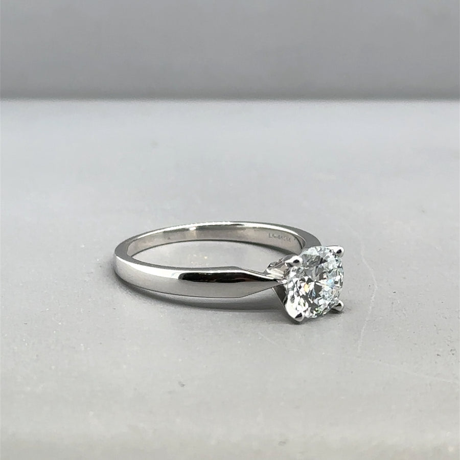 9ct White Gold Single Stone Lab Grown Diamond Ring (c. 1.00ct) - Size - M