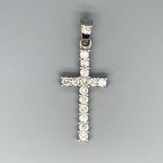 18ct White Gold Diamond Cross Pendant (c. 0.55 - 0.60ct)