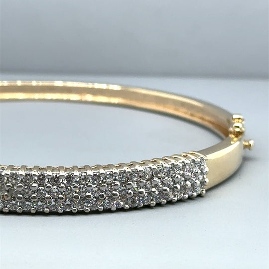 9ct Yellow Gold Cubic Zirconia Bangle