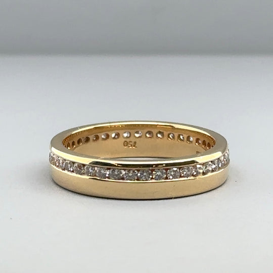 18ct Yellow Gold Diamond Full Eternity Ring (c. 0.40ct) - Size M