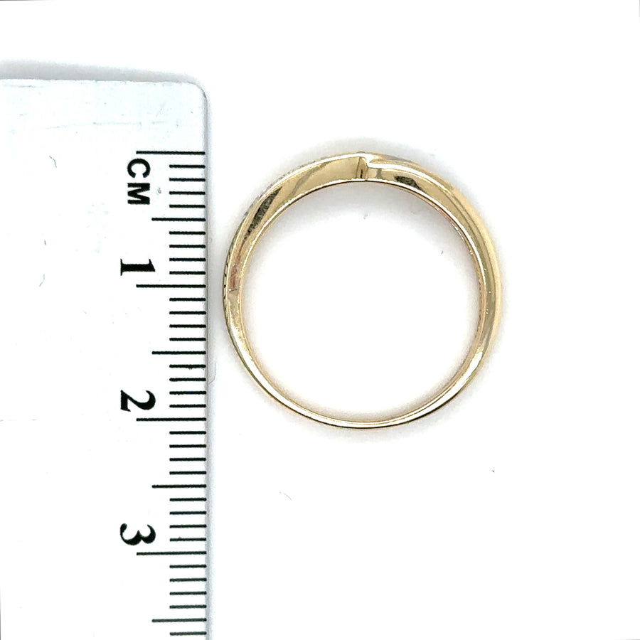9ct Yellow Gold Diamond Crossover Style Ring (c. 0.90ct) - Size O 1/2