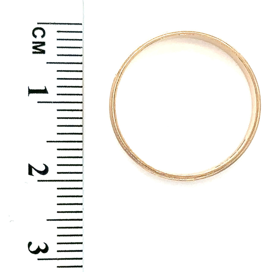 9ct Yellow Gold Band Ring - Size O