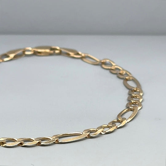9ct Yellow Gold Figaro Bracelet