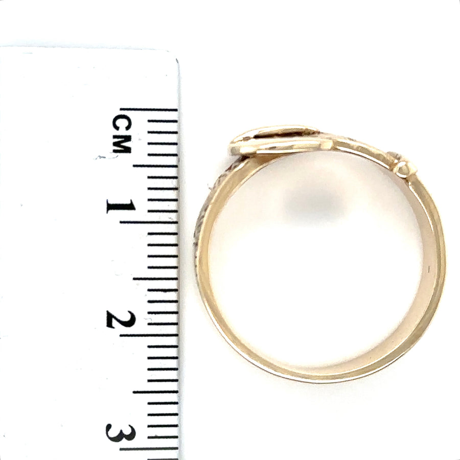 9ct Yellow Gold Buckle Ring - Size S