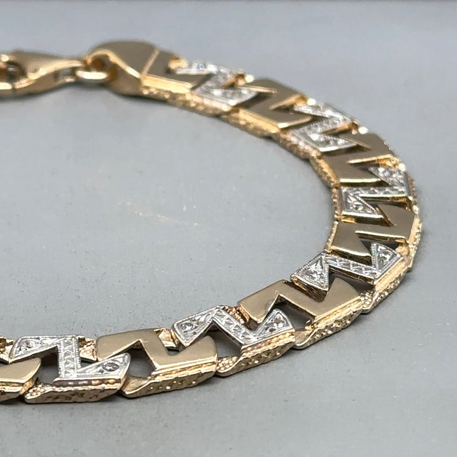 9ct Yellow Gold Cubic Zirconia Set Bracelet