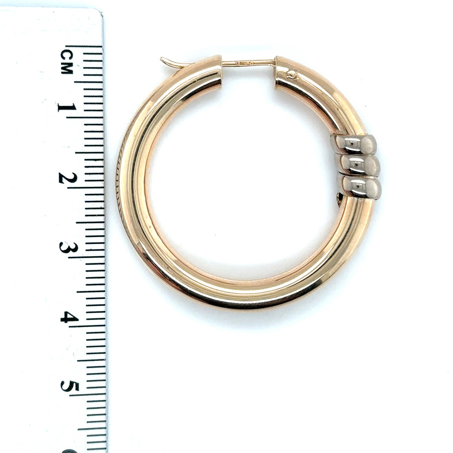 9ct Bi-Colour Hoop Earrings