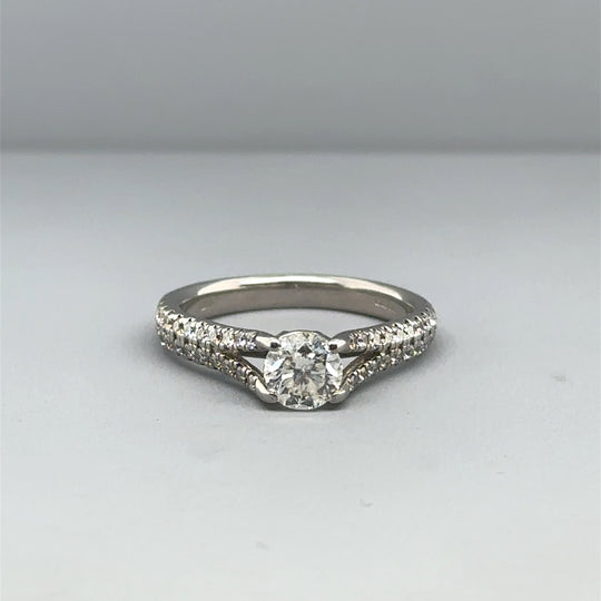 18ct White Gold Diamond Ring (c. 0.95 - 1.00ct) - Size K