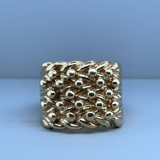 9ct Yellow Gold Heavy Keeper Ring - Size Z + 1