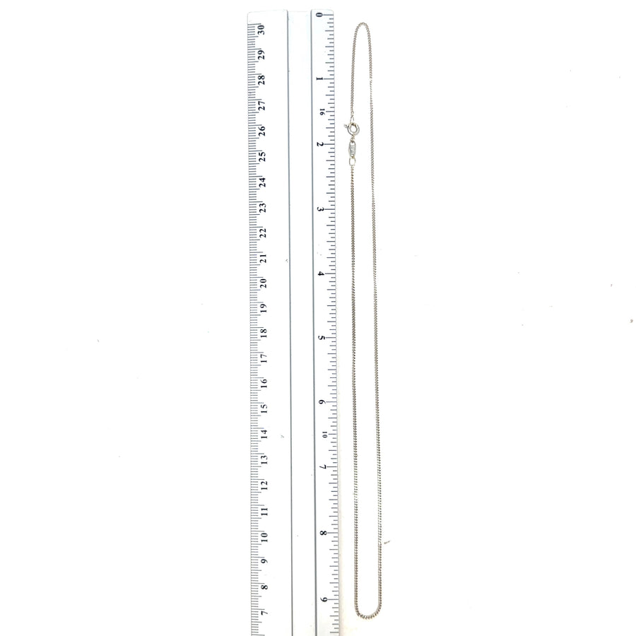 18ct White Gold Fine Curb Chain (18")