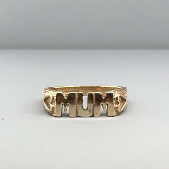 9ct Yellow Gold Mum Ring - Size L