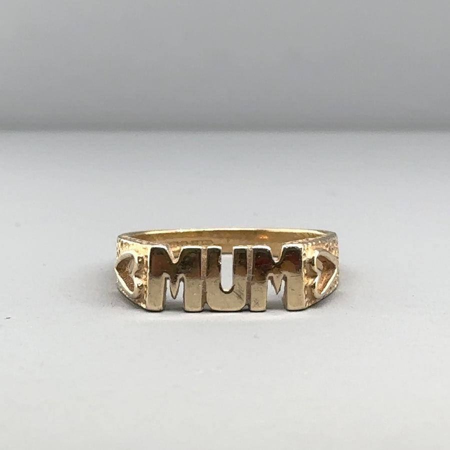9ct Yellow Gold Mum Ring - Size L