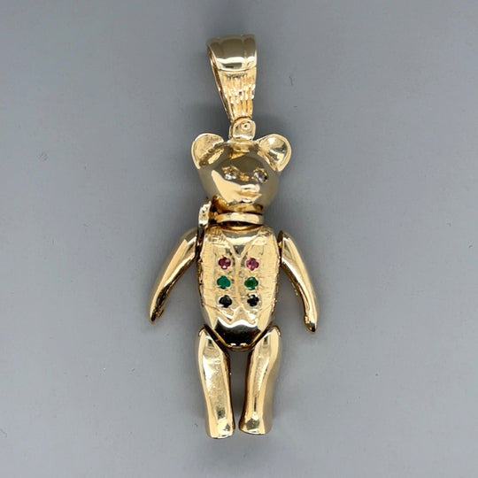 9ct Yellow Gold Cubic Zirconia Teddy Pendant