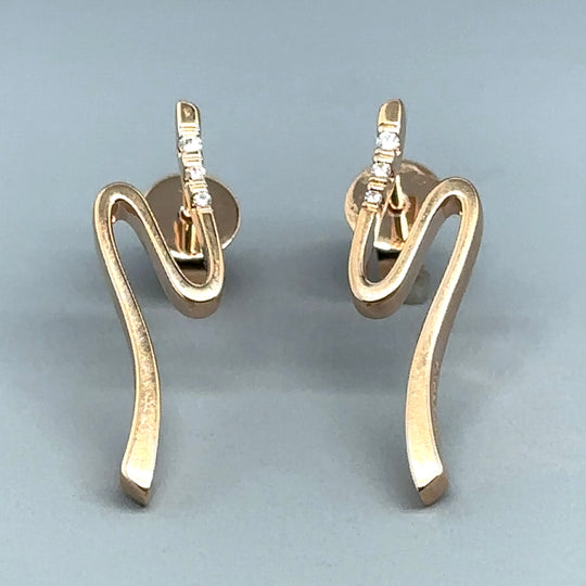 18ct Yellow Gold Diamond Set Fancy Earrings