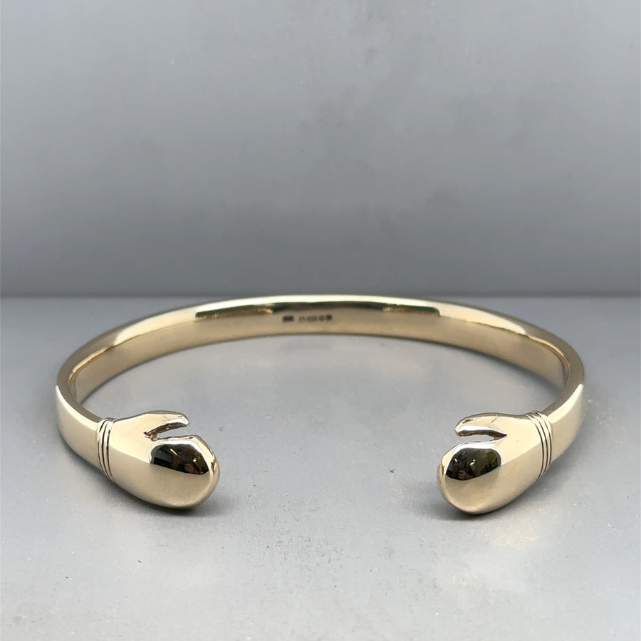 9ct Yellow Gold Boxing Glove Torque Bangle