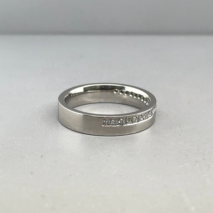 Platinum Diamond Band Ring (c. 0.20ct) - Size K