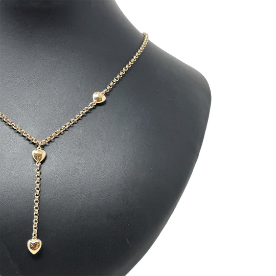 9ct Yellow Gold Heart Drop Necklace (23")