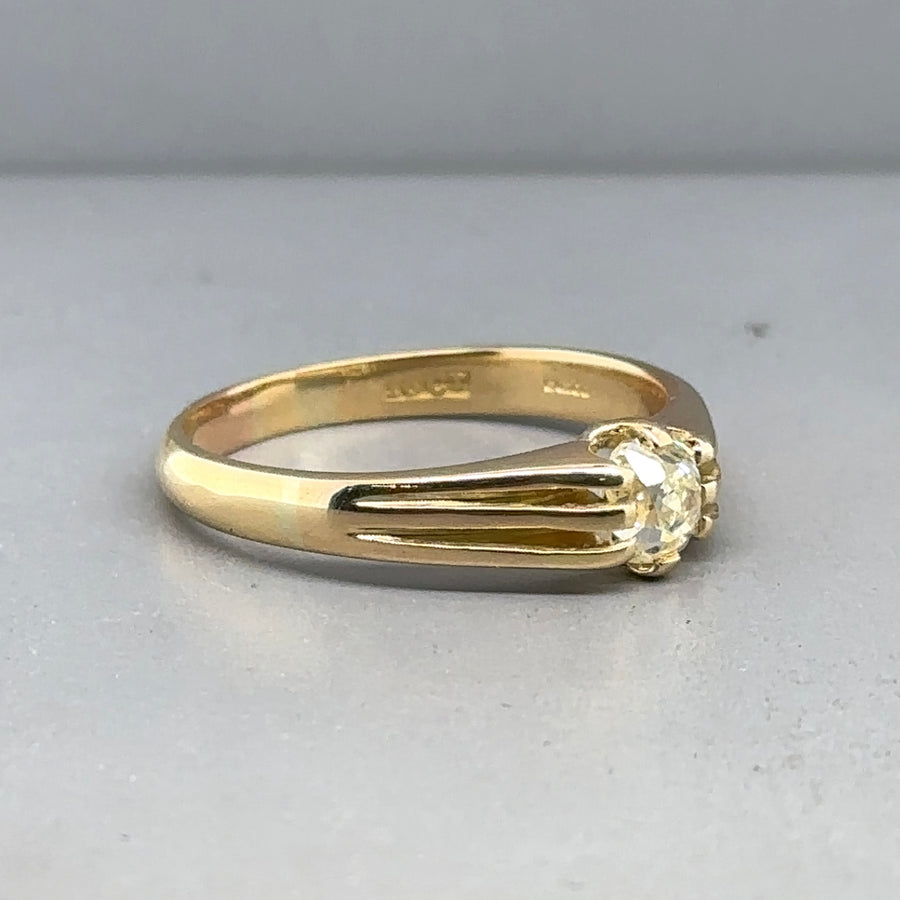 18ct Yellow Gold Single Stone Diamond Ring (c. 0.50ct) - Size T