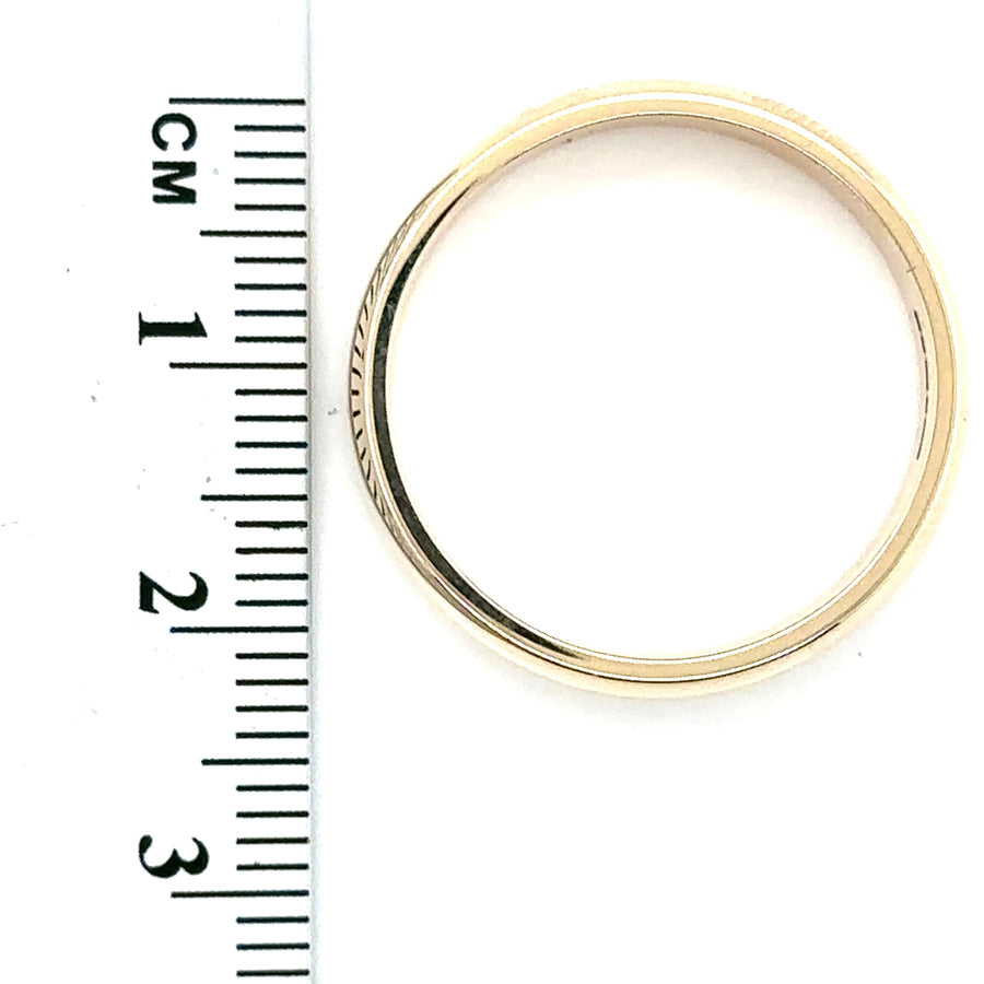 9ct Yellow Gold Band Ring - Size U 1/2