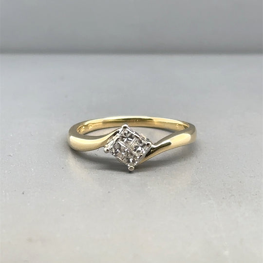 18ct Yellow Gold Diamond Ring (c. 0.25ct) - Size N