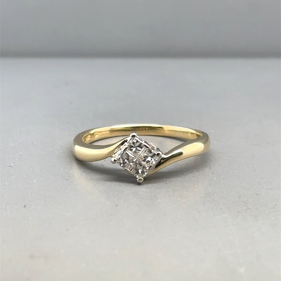 18ct Yellow Gold Diamond Ring (c. 0.25ct) - Size N