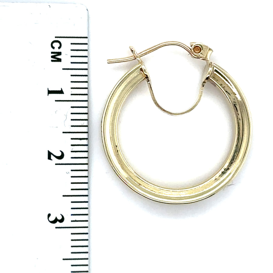 9ct Yellow Gold Cubic Zirconia Hoop Earrings