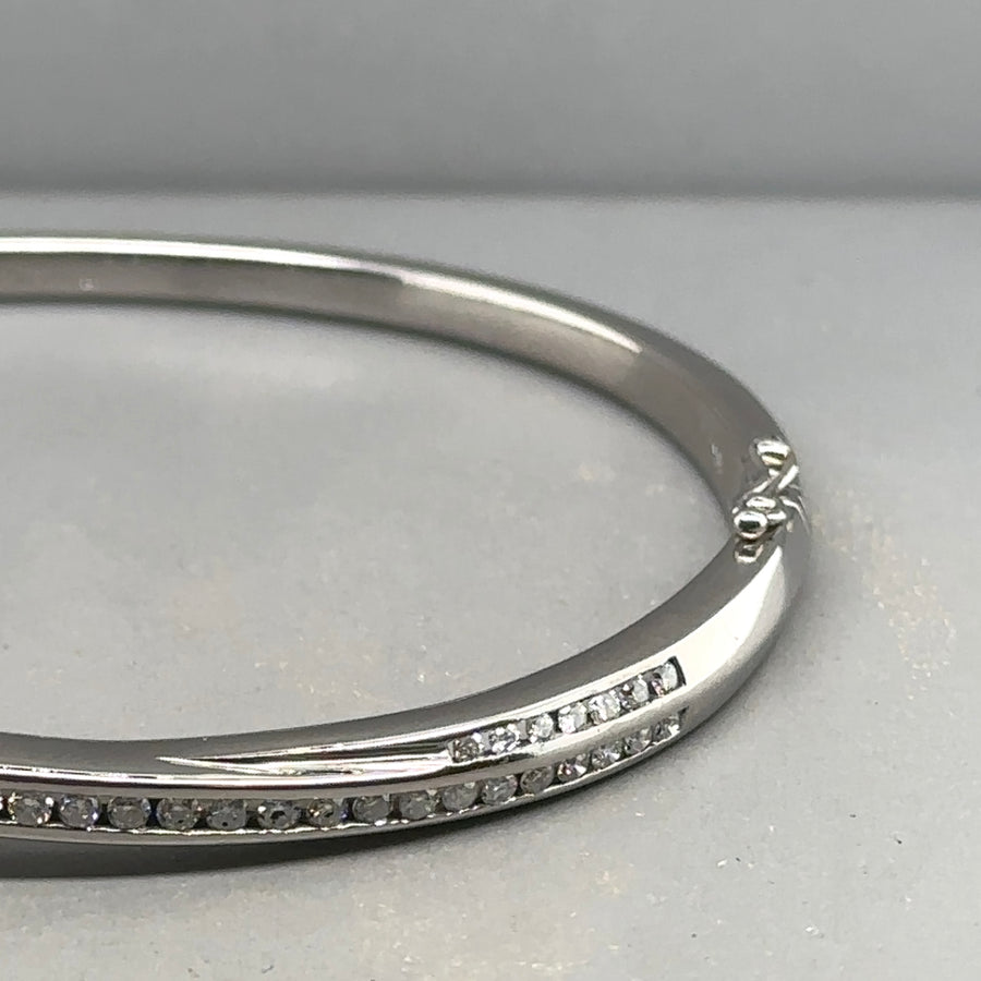 18ct White Gold Diamond Bangle (c. 0.50ct)