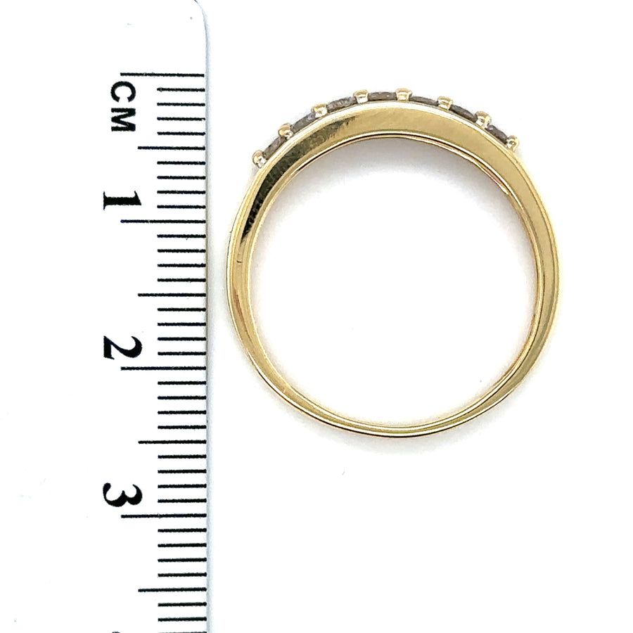 18ct Yellow Gold 7 Stone Diamond Ring (c. 0.50ct) - Size S 1/2