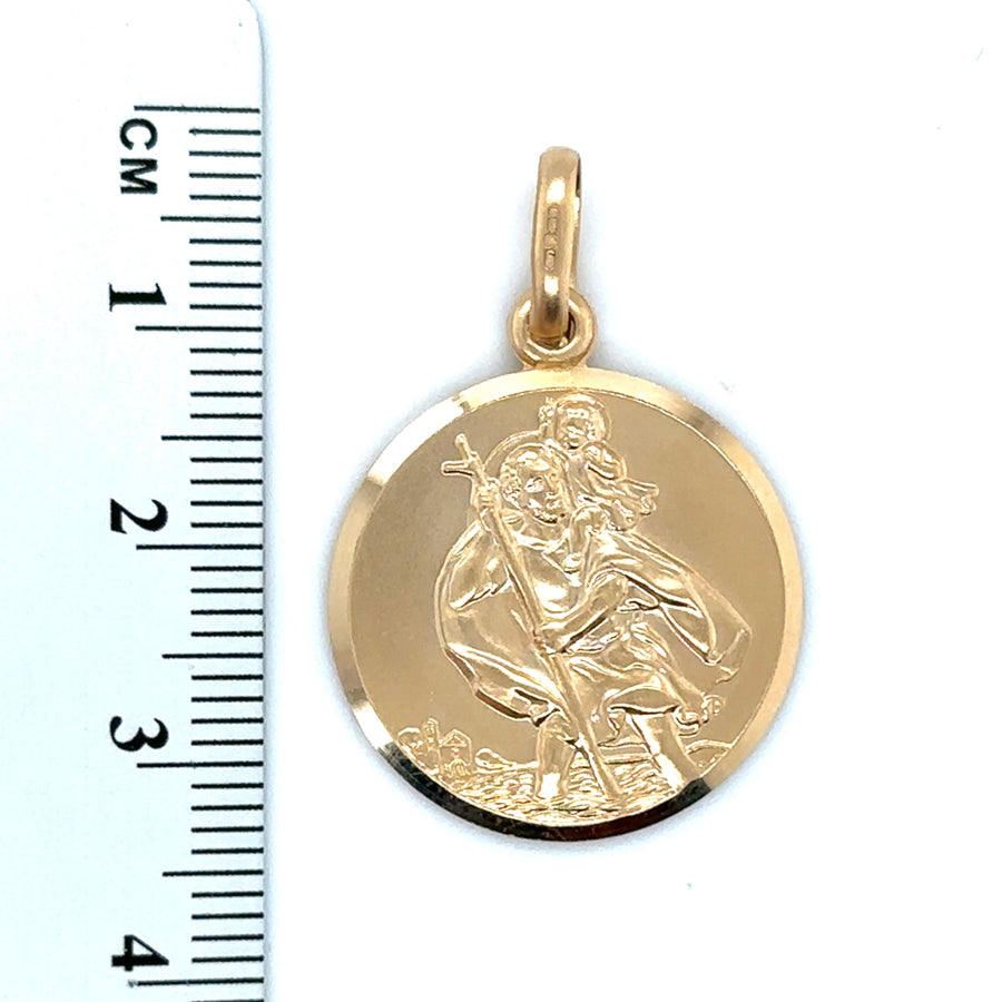 9ct Yellow Gold St Christopher Pendant