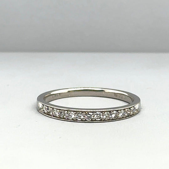 18ct White Gold Diamond Half Eternity Ring (c. 0.20ct) - Size O