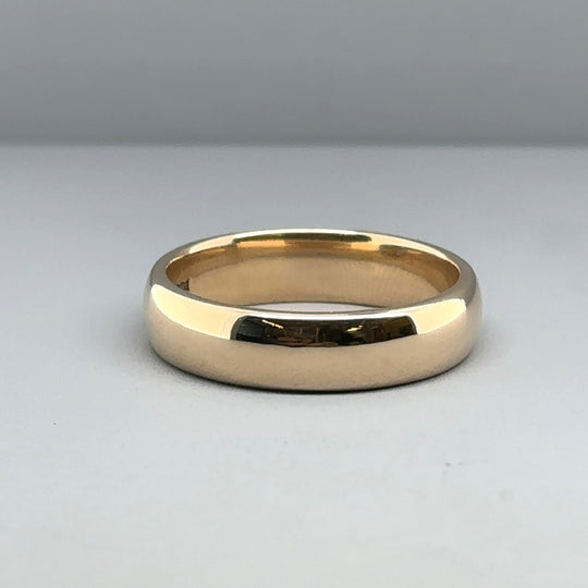9ct Yellow Gold Plain Band Ring - Size P 1/2